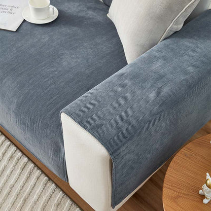 🔥Herringbone Chenille Fabric Furniture Protector Sofa Cover