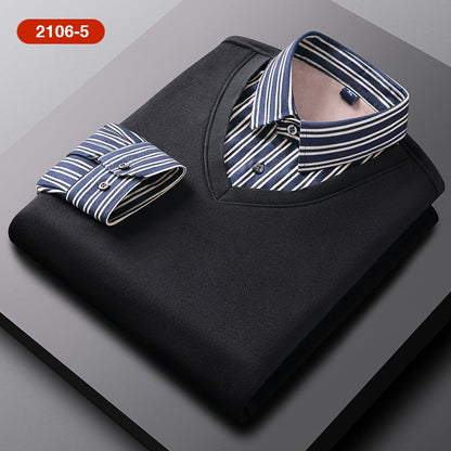 🎄Christmas Sale 49% Off️👕Fake Two Pieces Knitted Pullover🔥