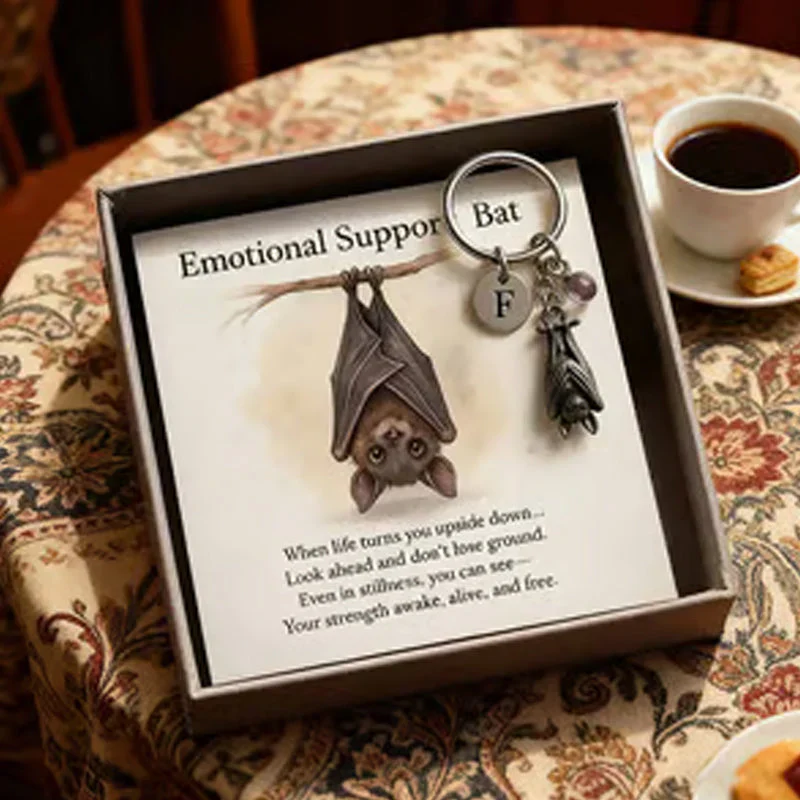 🎁🦇Emotional Support Bat Inspirational Keychain