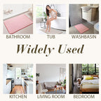 Soft Coral Velvet Absorbent Bath Mat