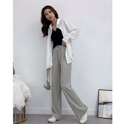 Ice Silk Wide Leg Pants Women