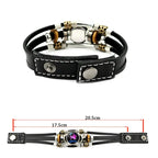 ☪️Glow-in-the-Dark Leather Zodiac Sign Bracelet For Men and Women (6.9/8.1 inches)♑️