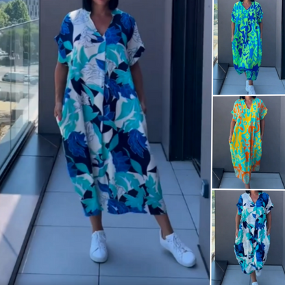 👗Women's Casual Elegant Printed V-Neck Dress