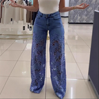 🌸🔥 Lace Spliced Jeans