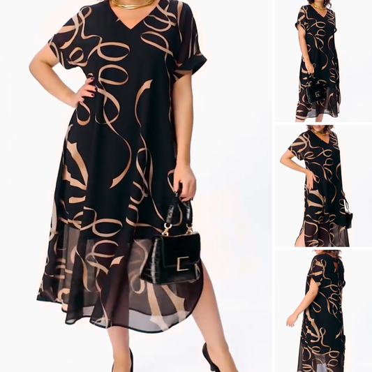 🔥2025 Hot Sale🔥Flowy V-Neck Midi Dress