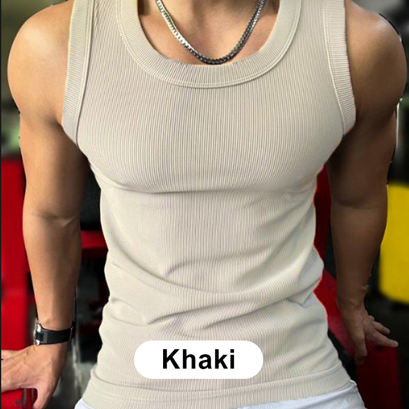 🎉🛍️Men's Summer Essentials🎽Round Neck Quick-Drying Stretchy Slim Tank Top