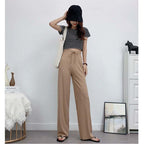 Ice Silk Wide Leg Pants Women