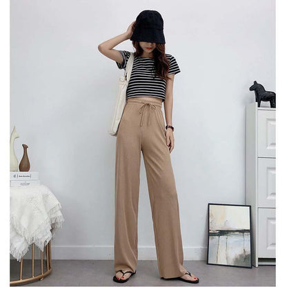 Ice Silk Wide Leg Pants Women