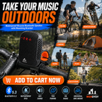 🚴‍♂️🎵 Waterproof Bike Bluetooth Speaker – IPX5, TWS stereo, hands‑free calls. Secure mount, 70m range. Ride with beats! 🔊✨