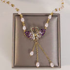 ⏳Time-Limited Special⏰Purple Double Swan Pendant Necklace – Fairy Elegance & Trendy