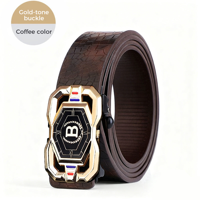🐊Men‘s Crocodile-Pattern Belt – Automatic Buckle, Genuine Leather & Versatile 👔📦