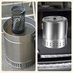 💥Smokeless steel grill bucket with aerospace grade material
