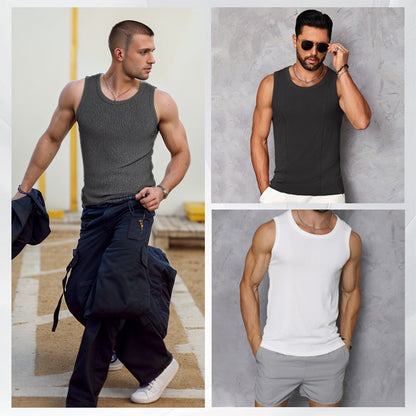 🎉🛍️Men's Summer Essentials🎽Round Neck Quick-Drying Stretchy Slim Tank Top