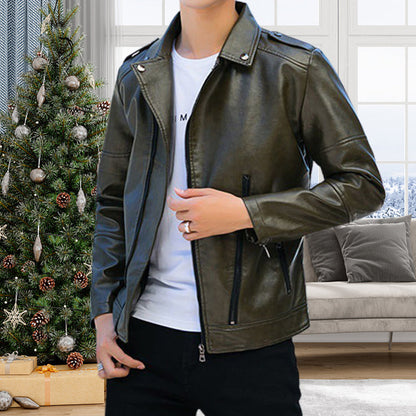 [Best Gift For Him] Men's Cool Leather Jacket（Great Sale⛄BUY 2 Get 5% OFF）