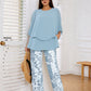 💖Women’s Printed Pants and Crew Neck Top Set