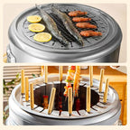💥Smokeless steel grill bucket with aerospace grade material