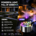 12-LED Ultrasonic Mist Maker Fogger – Creates cool mist & colourful light – Perfect for humidifiers, fountains or Halloween decor – runs quietly in water 💧✨