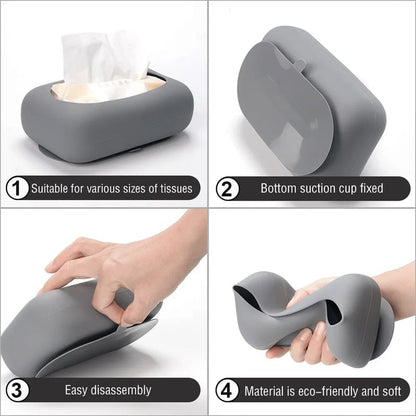 Household Silicone Suction Cup Tissue Box