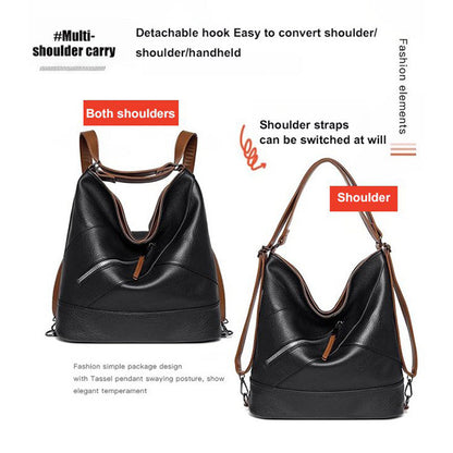 Large Capacity PU Leather Bucket Bag