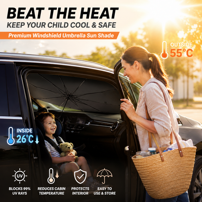 🔥Upgraded Car Windshield Sun Shade Umbrella