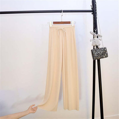 Ice Silk Wide Leg Pants Women