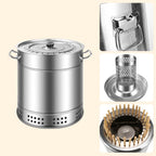 💥Smokeless steel grill bucket with aerospace grade material