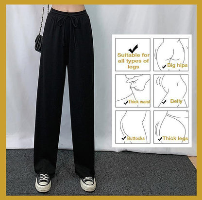 Ice Silk Wide Leg Pants Women