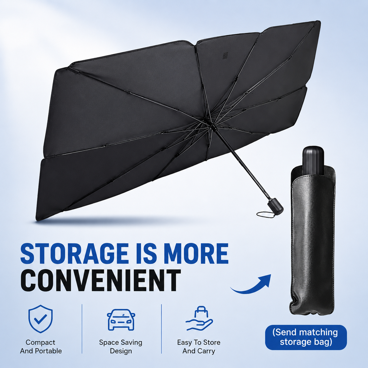 🔥Upgraded Car Windshield Sun Shade Umbrella