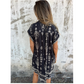 Loose-Fit Printed Short Sleeve Dress with Pockets