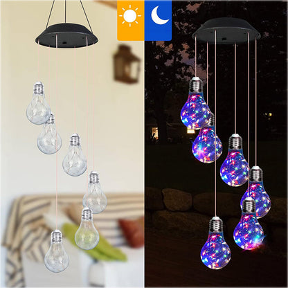 💡Outdoor Colorful LED Solar-Powered Light Bulb Wind Chimes🌠