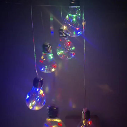 💡Outdoor Colorful LED Solar-Powered Light Bulb Wind Chimes🌠