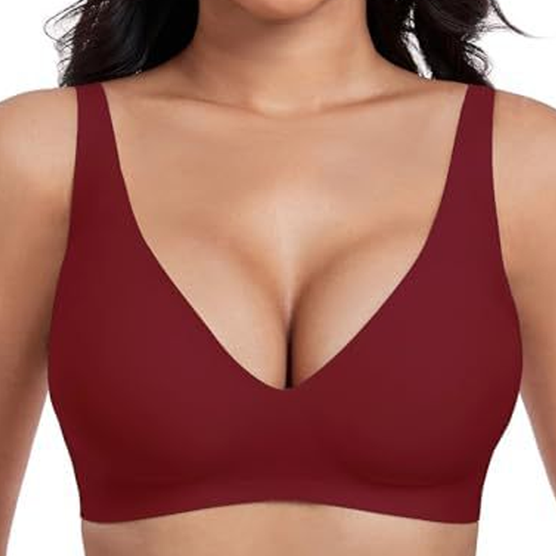 💜Jelly Wireless Womens Comfortable Wireless Bras Push Up Bralettes Seamless Tshirts Bras Deep V Everyday Bras
