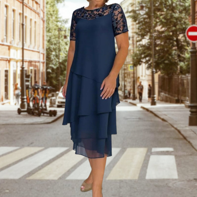 🔥Hot Sale🔥Women's Layered Mesh A-Line Midi Dress