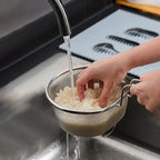 💞 Handheld Steel Sieve – No Rust, No Splatter 🍲