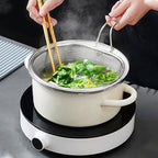 💞 Handheld Steel Sieve – No Rust, No Splatter 🍲