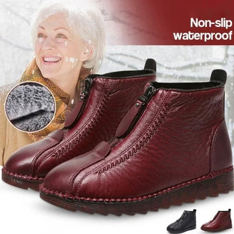 👢 Women's Winter Ankle Boots - Thermal Insulated & Water-Resistant with Side Zipper for Easy On/Off ❄️🛍️