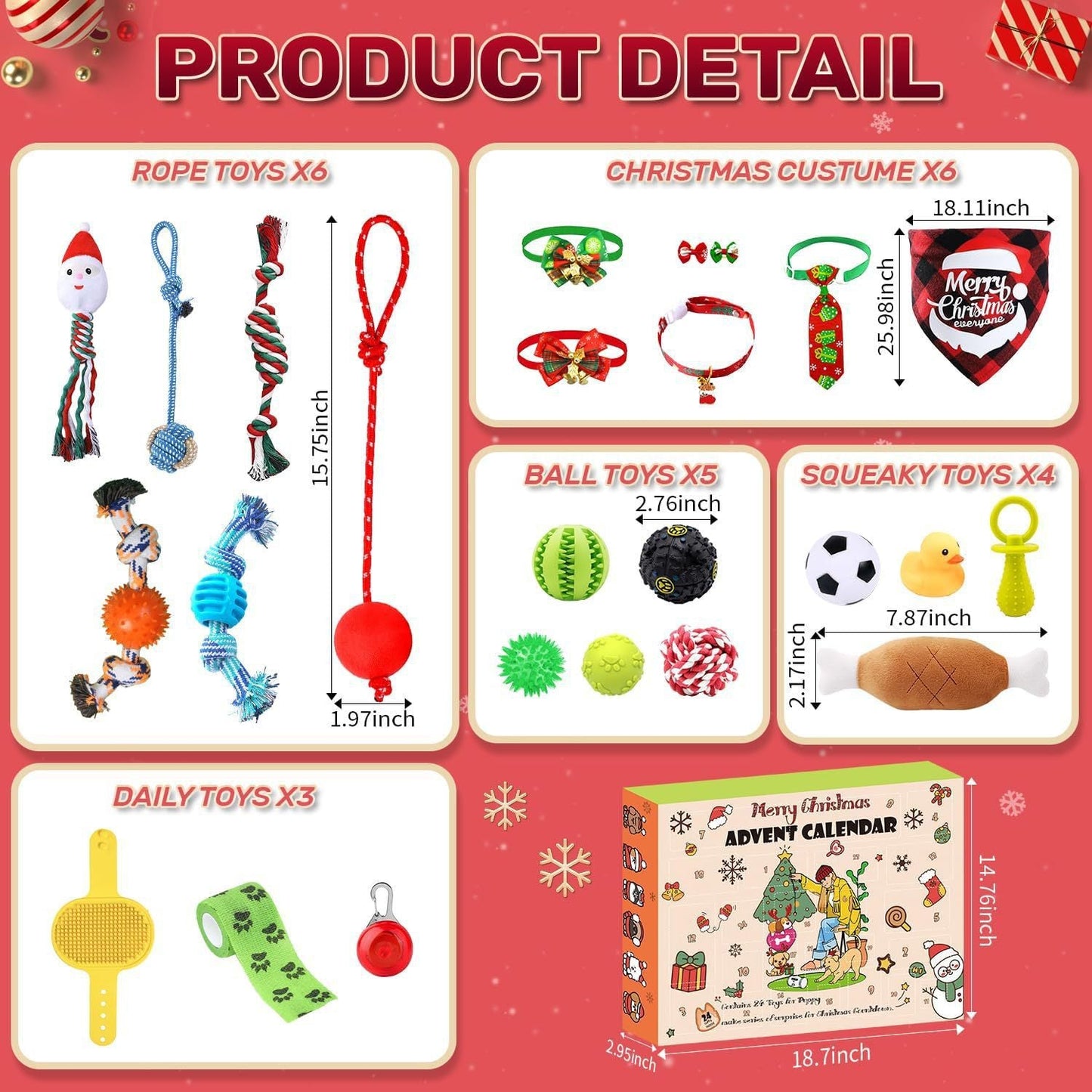 🎄🎁Christmas Countdown Cat & Dog Toys Advent Calendar🐾🥳