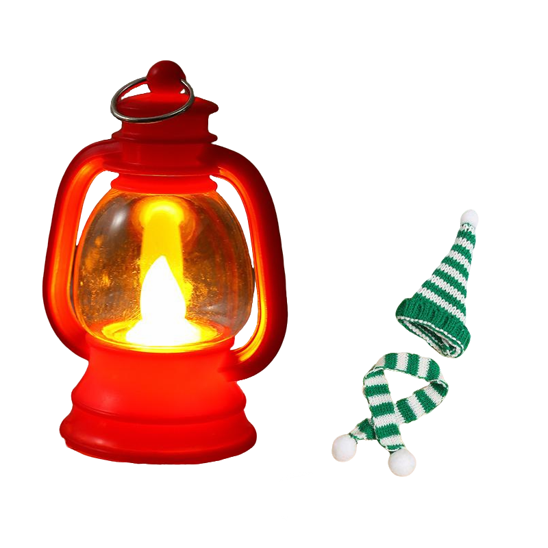 Mini Snowman Lantern with Hats and Scarves