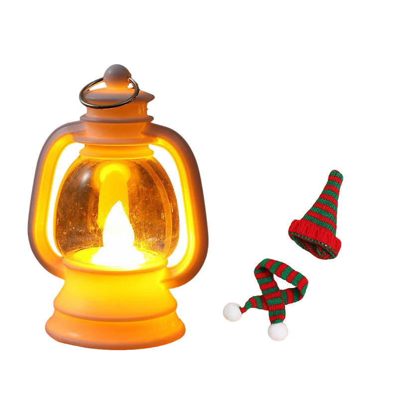 Mini Snowman Lantern with Hats and Scarves