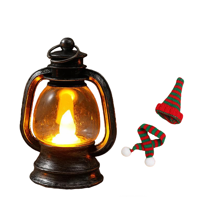 Mini Snowman Lantern with Hats and Scarves