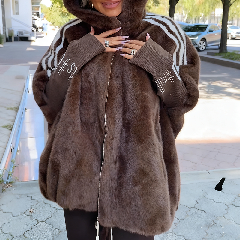 ⚡Women's Casual Hooded Zip-Up Plush Coat