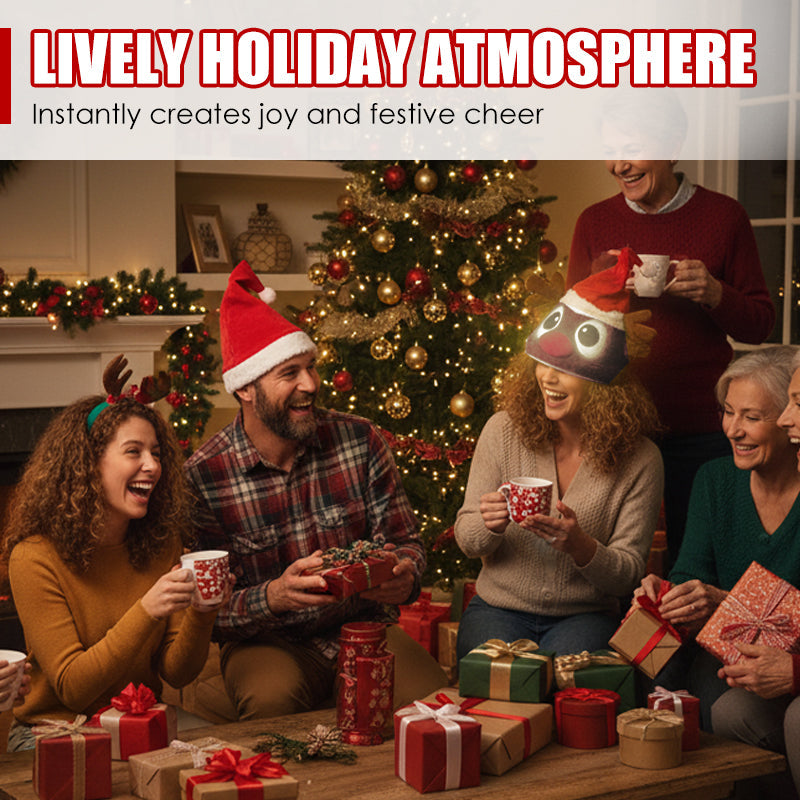 Interactive Plush Christmas Character Hat