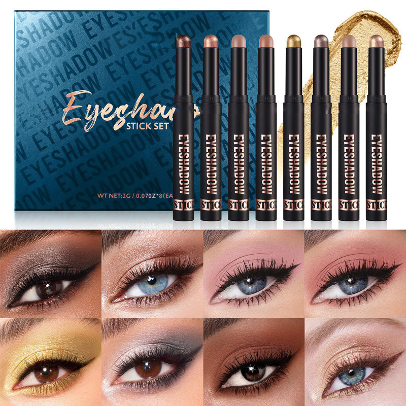 🎄50K+ SOLD! 🎁✨8 Colors Glitter Eyeshadow Stick Waterproof & Long-Wearing & Multi-Use