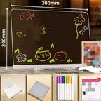 ✨ Erasable Light-Up Acrylic Drawing Board with Stand, DIY Transparent LED Message Sign