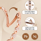 Women's Dazzling Heart-Shaped Magnetic Copper Bracelets