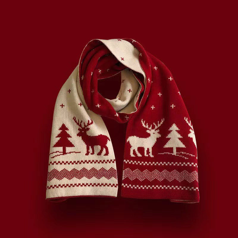 Soft Christmas Theme Knitted Scarves