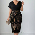 Women's Casual Fashion V-Neck Dress