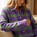💖Women's Plaid Button-Down Sweater Jacket