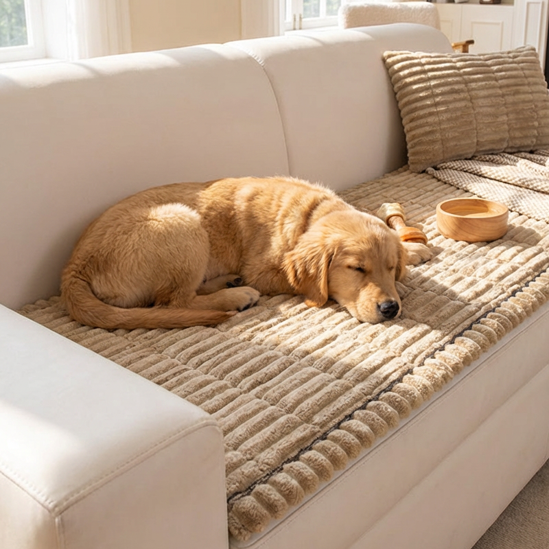 Quilted Corduroy Non-Slip Sofa Cushion