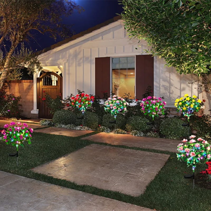 Simulation Azalea Flower Ground Stake Solar Light